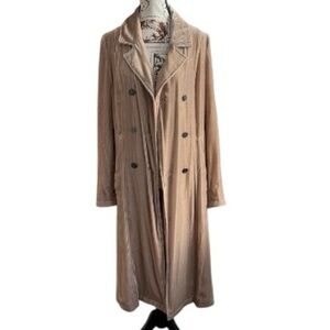 Free People Velvet Beige Trench Coat